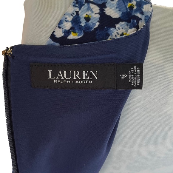 Lauren Ralph Lauren Sleeveless Floral Faux Wrap Dress Size 10P - Picture 5 of 7